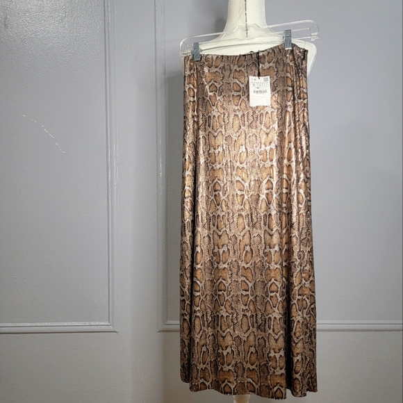 Zara Sequin Python Print Midi Skirt - Picture 2 of 8